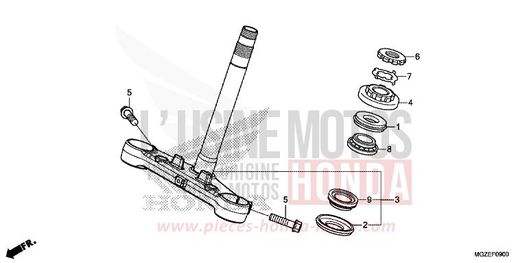 TIGE DE DIRECTION de CB500F ROSS WHITE (NH196K) 2015