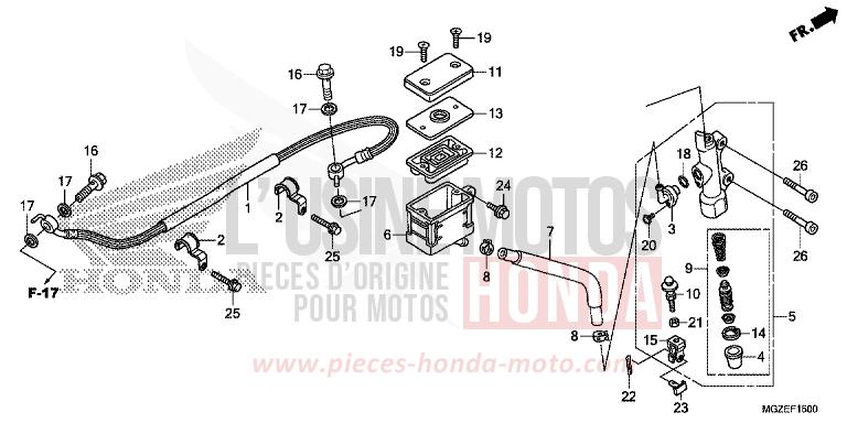 REAR BRAKE MASTER CYLINDER (STD) de CB500F ROSS WHITE (NH196K) 2015