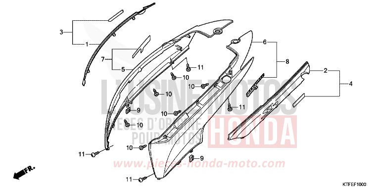 HOUSSE DE CARROSSERIE de SH125 PEARL COOL WHITE (NHA16) 2012