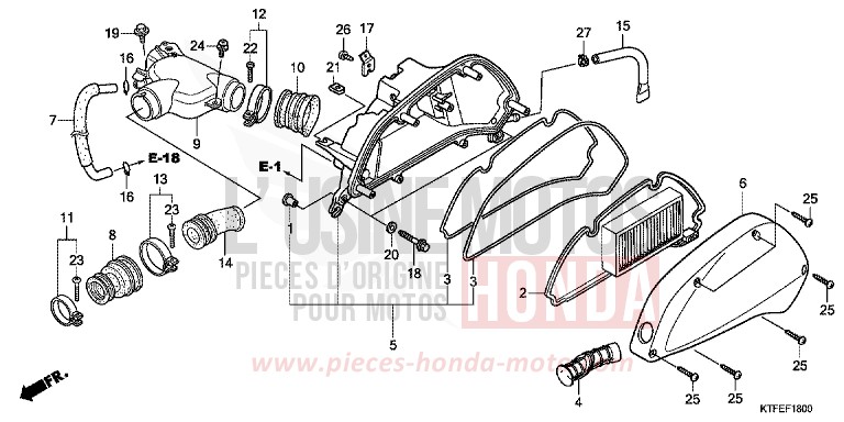 FILTRE A AIR de SH125 PEARL COOL WHITE (NHA16) 2012