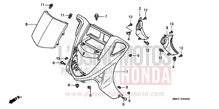 GAINE DE PROTECTION AVANT de Pantheon CYNOS GRAY METALLIC (NH400) de 2001