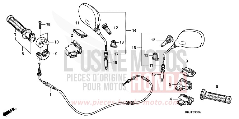 COMMUTATEUR/CABLE/MIROIR (FES1253-5) (FES1503-5) de Pantheon INTERSTELLAR BLACK METALLIC (NHA12) de 2003