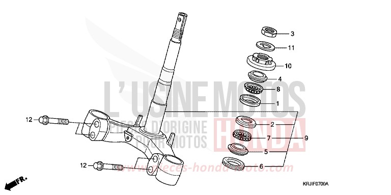 TIGE DE DIRECTION de Pantheon INTERSTELLAR BLACK METALLIC (NHA12) de 2003