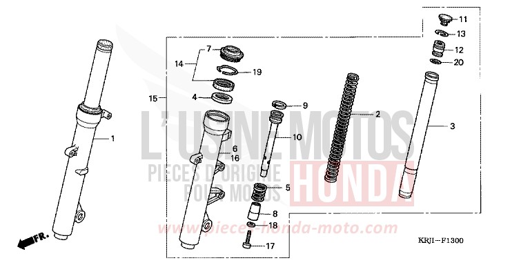 FOURCHETTE AVANT de Pantheon INTERSTELLAR BLACK METALLIC (NHA12) de 2003