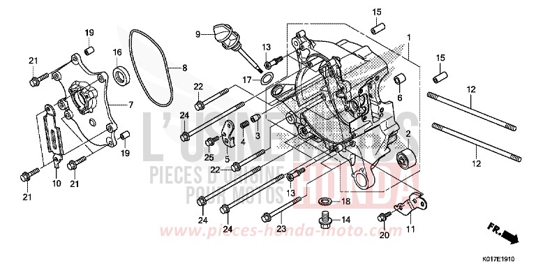CARTER VILEBREQUIN DROIT de SH125 PEARL NIGHTSTAR BLACK (NHA84) de 2013