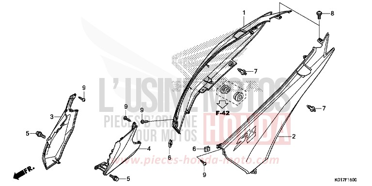 HOUSSE DE CARROSSERIE de SH125 M00NDUST SILVER METALLIC (NHB29) de 2013