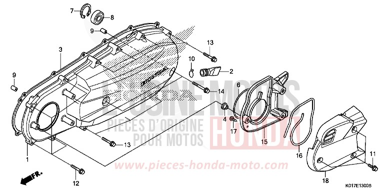 PANNEAU LATERAL GAUCHE de SH125 PEARL SIENA RED (R320) 2013