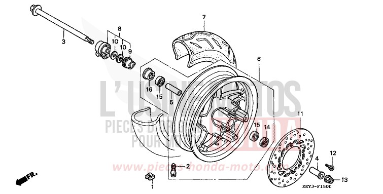 ROUE AVANT de Pantheon RADIANT RED METALLIC (R218) de 1998