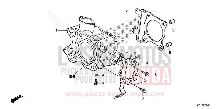 CYLINDRE de SH125 PEARL SIENA RED (R320) de 2013