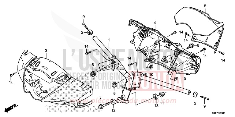 MANETTE DE DIRECTION/REVETEMENT DE GUIDON de SH125 PEARL SIENA RED (R320) de 2013