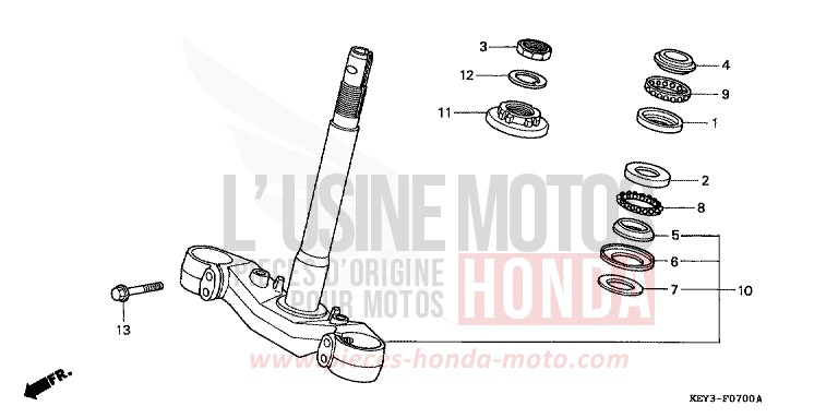 TIGE DE DIRECTION de Pantheon SPARKLING SILVER METALLIC (NH295) de 2000