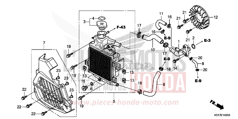 RADIATEUR de SH125 PEARL NIGHTSTAR BLACK (NHA84) 2013