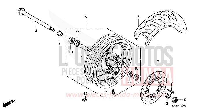 ROUE AVANT (FES125) (FES150) de Pantheon FORCE SILVER METALLIC (NH411) 2003