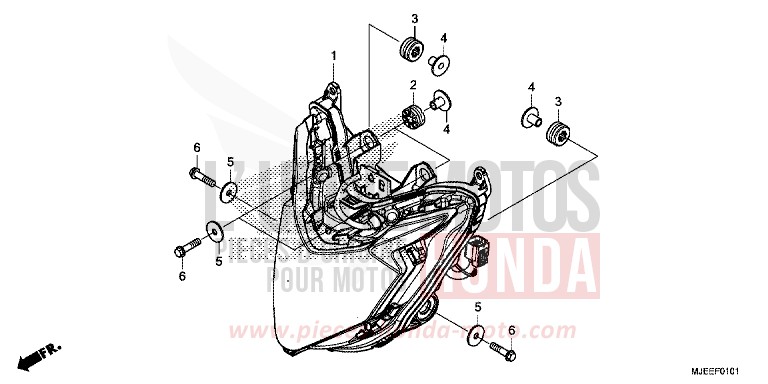 PROJECTEUR (2) de CB650F PEARL METALLOID WHITE (NHA96) de 2018