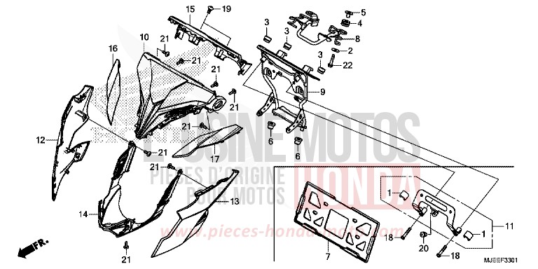 VISIERE DES INSTRUMENTS (2) de CB650F PEARL METALLOID WHITE (NHA96) 2018