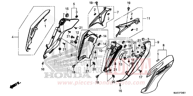 BUSE (2) de CB650F PEARL METALLOID WHITE (NHA96) 2018