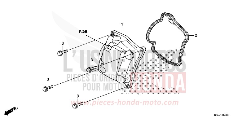 COUVERCLE DE CULASSE de PCX PEARL SIENA RED (R320) de 2015
