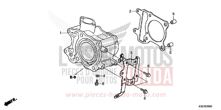CYLINDRE de PCX PEARL SIENA RED (R320) de 2015