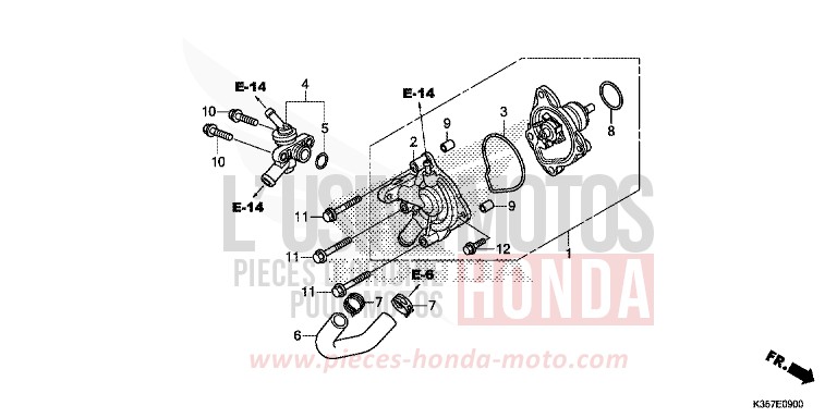 POMPE A EAU de PCX PEARL SIENA RED (R320) de 2015