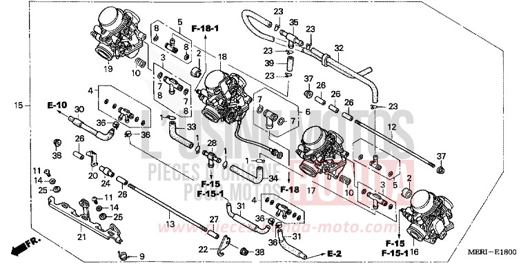CARBURATEUR (ENS.) de CBF600N NOIR (NH1) 2004
