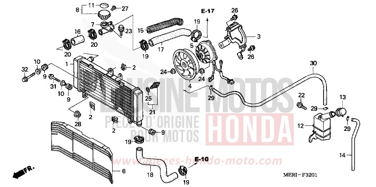 RADIATEUR (CBF600N/NA) de CBF600N NOIR (NH1) 2004