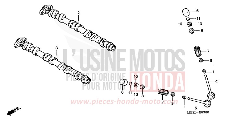 ARBRE A CAMES/SOUPAPE de CBF600N FORCE SILVER METALLIC (NH411) 2005