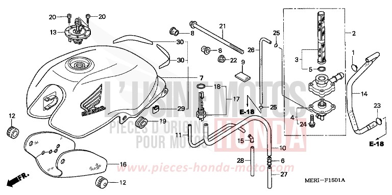 RESERVOIR A CARBURANT (CBF600N/NA) de CBF600N INTERSTELLAR BLACK METALLIC (NHA12) 2005