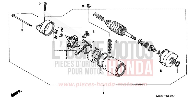 MOTEUR DE DEMARRAGE de CBF600N NORTH POLE BLUE METALLIC (PB342) 2005