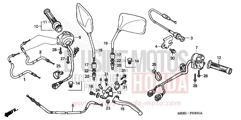 LEVIER DE GUIDON/COMMUTATEUR/ CABLE de CBF600N NORTH POLE BLUE METALLIC (PB342) 2005