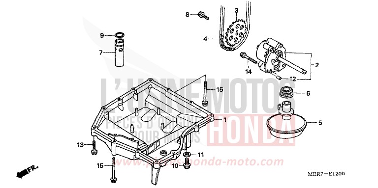 CARTER D'HUILE/POMPE A HUILE (CBF600S6/SA6/N6/NA6) de CBF600N EMERGENCY RED METALLIC (R311) de 2006