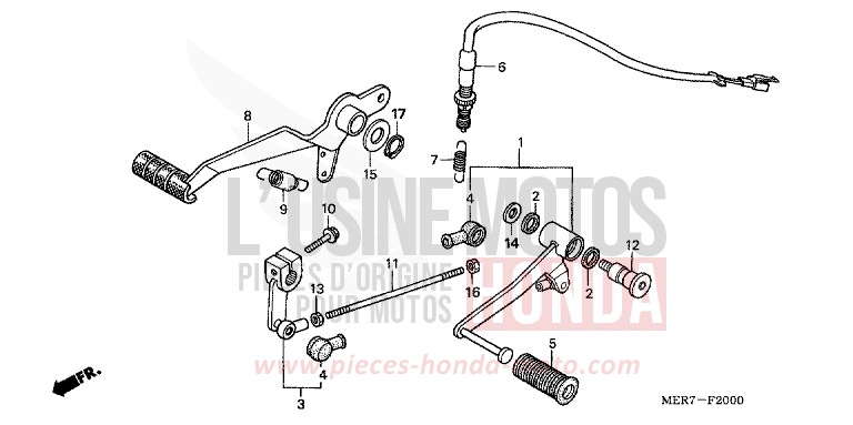 PEDALE DE FREIN/ PEDALE DE CHANGEMENT (CBF600S6/SA6/N6/NA6) de CBF600N FORCE SILVER METALLIC (NH411D) 2006
