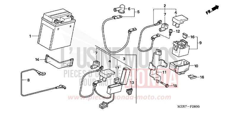 BATTERIE (CBF600S6/SA6/N6/NA6) de CBF600N FORCE SILVER METALLIC (NH411D) 2006