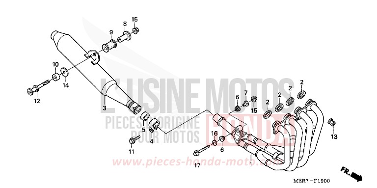 SILENCIEUX D'ECHAPPEMENT (CBF600S6/SA6/N6/NA6) de CBF600N INTERSTELLAR BLACK METALLIC (NHA12D) 2006