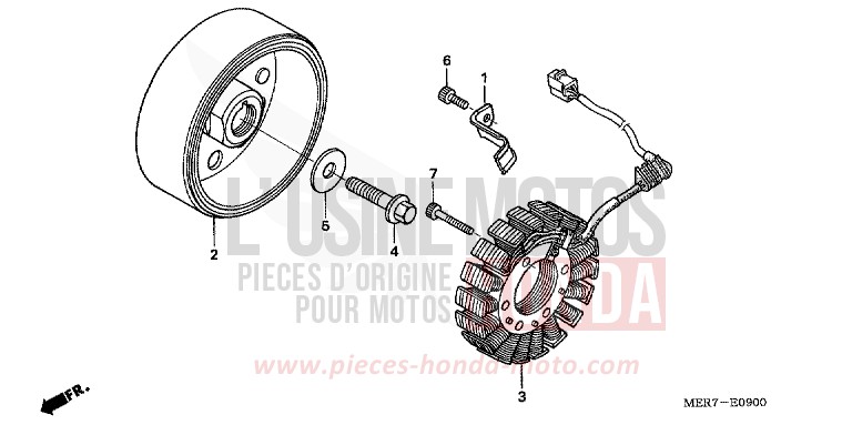 GENERATRICE (CBF600S6/SA6/N6/NA6) de CBF600N QUASAR SILVER METALLIC (NHA48) 2006