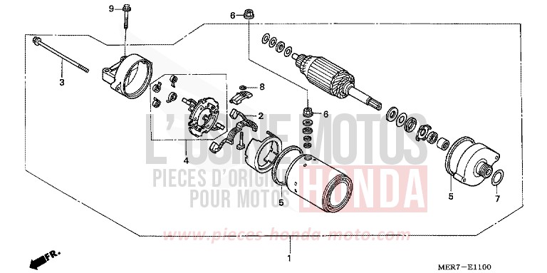 MOTEUR DE DEMARRAGE (CBF600S6/SA6/N6/NA6) de CBF600N QUASAR SILVER METALLIC (NHA48) 2006
