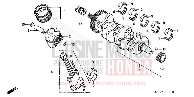 VILEBREQUIN/PISTON (CBF600S6/SA6/N6/NA6) de CBF600N QUASAR SILVER METALLIC (NHA48) 2006