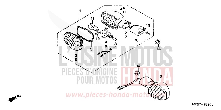 CLIGNOTANT (CBF600N/NA) de CBF600N QUASAR SILVER METALLIC (NHA48) de 2006