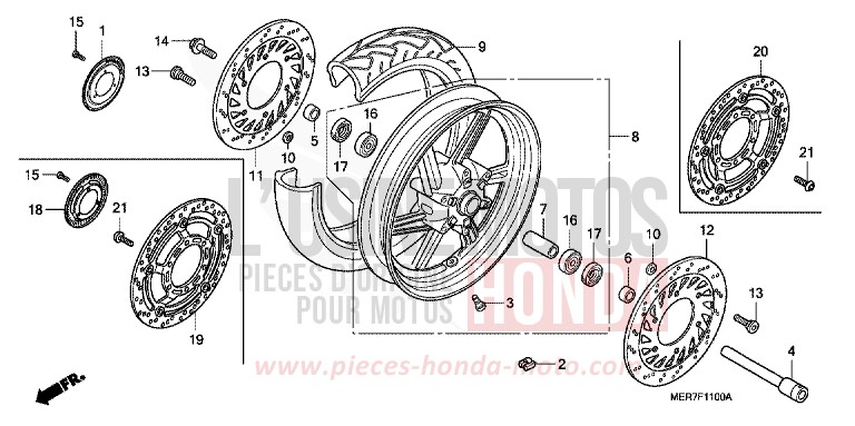 ROUE AVANT de CBF600N PEARL NIGHTSTAR BLACK (NHA84) 2008