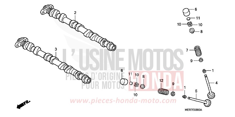 ARBRE A CAMES/SOUPAPE de CBF600N PEARL SIENA RED (R320) 2008
