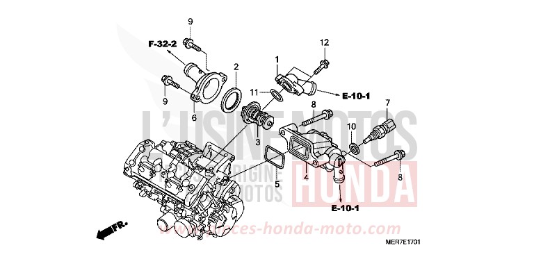 THERMOSTAT (CBF600S8/SA8/N8/NA8) de CBF600N PEARL SIENA RED (R320) 2008