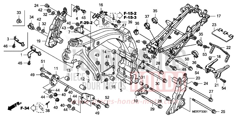 CARROSSERIE DE CHASSIS (CBF600S8/SA8/N8/NA8) de CBF600N PEARL SIENA RED (R320) 2008
