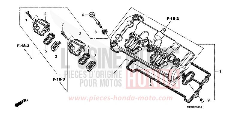 COUVERCLE DE CULASSE (CBF600S8/SA8/N8/NA8) de CBF600N QUASAR SILVER METALLIC (NHA48) 2008