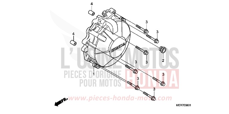 COUVERCLE DE GENERATRICE (CBF600S8/SA8/N8/NA8) de CBF600N QUASAR SILVER METALLIC (NHA48) 2008