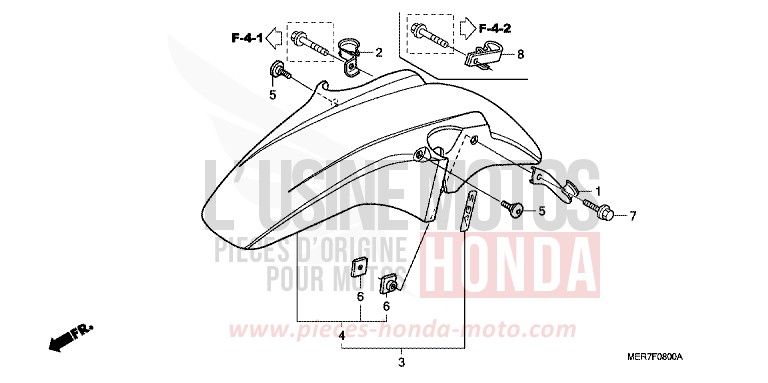 AILE AVANT de CBF600N QUASAR SILVER METALLIC (NHA48) 2008