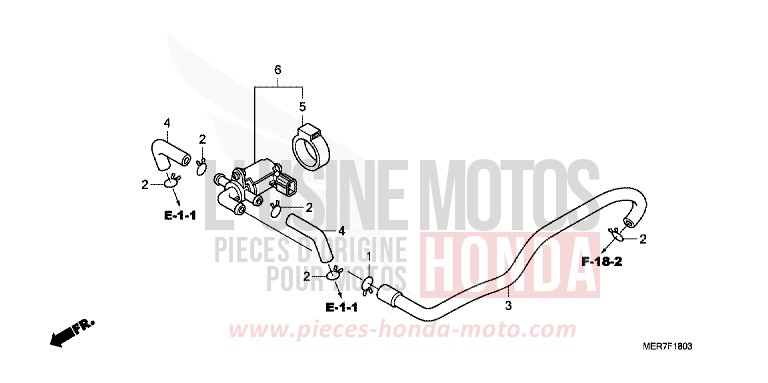 COMMANDE INJECTION D'AIR SOUPAPE (2) de CBF600N QUASAR SILVER METALLIC (NHA48) 2008