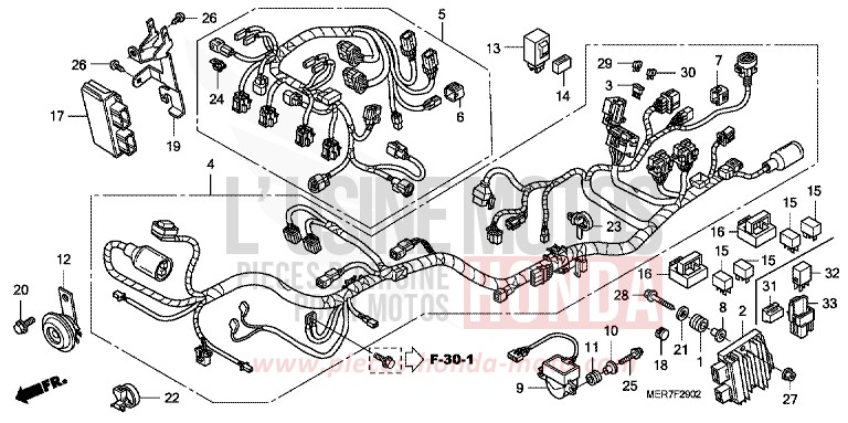 FAISCEAU DES FILS (CBF600S8/SA8/N8/NA8) de CBF600N QUASAR SILVER METALLIC (NHA48) 2008