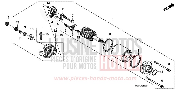 MOTEUR DE DEMARRAGE de CBF600N DRAGON GREEN METALLIC (GY139) de 2010