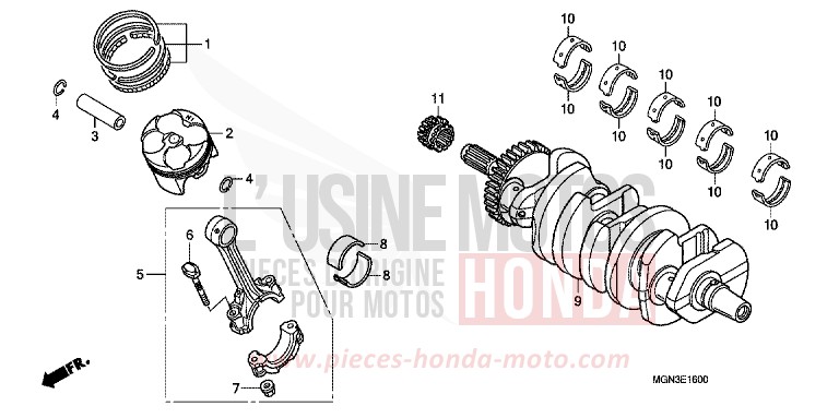 VILEBREQUIN/PISTON de CBF600N DRAGON GREEN METALLIC (GY139) de 2010