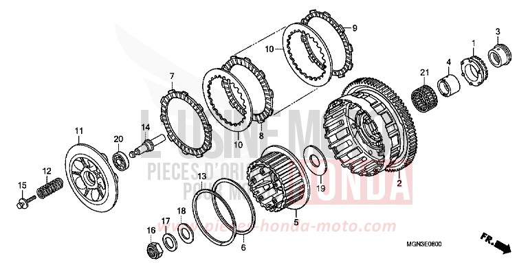 EMBRAYAGE de CBF600N PEARL NIGHTSTAR BLACK (NHA84) de 2010