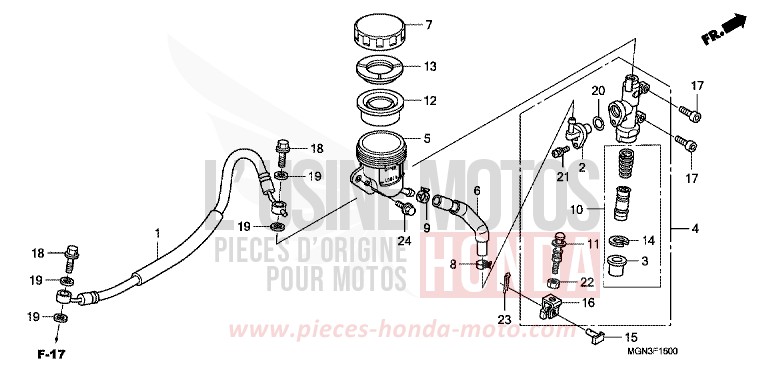 REAR BRAKE MASTERCYLINDER (CBF600S/N) de CBF600N PEARL NIGHTSTAR BLACK (NHA84) de 2010